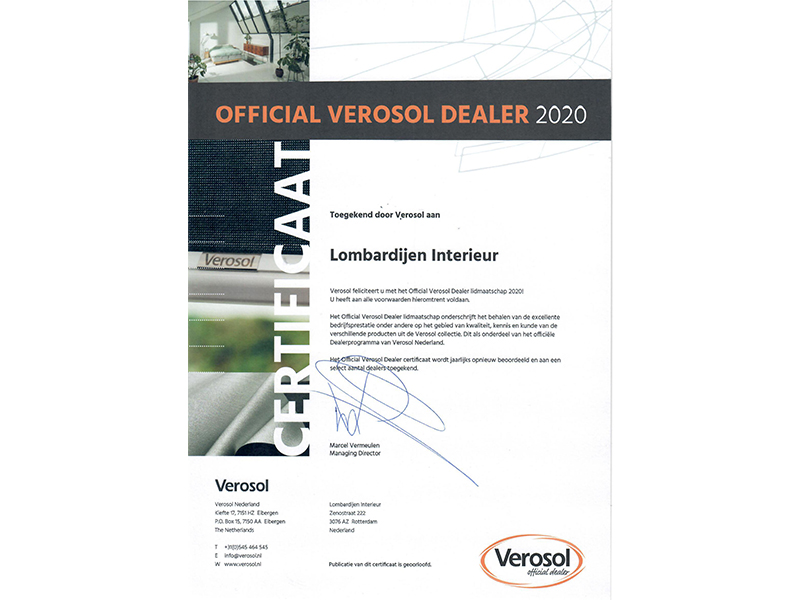 Official Verosol dealer 2020